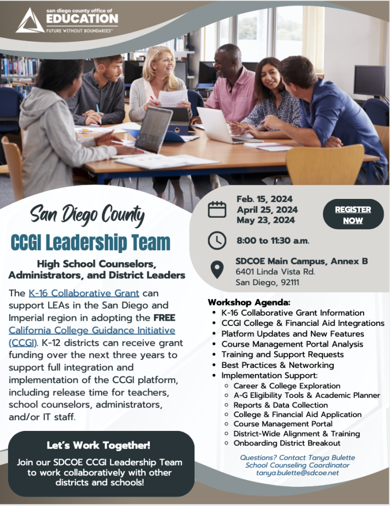 CCGI Leadership Team Flyer for February to May